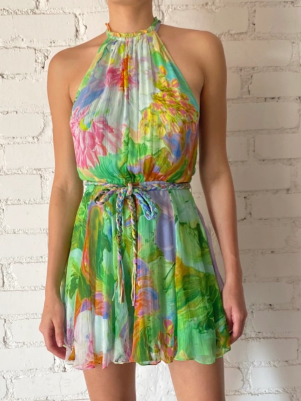 HEMANT & NANDITA Tiva Short Dress in Multicolor size XS